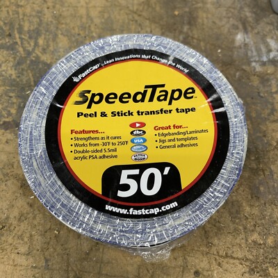 Fast Cap Stape.1''X50' Laminate Tape,2-Sided,1 Inx50 Ft, Clear