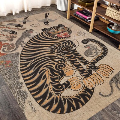 Korean Art, Asian Art, Korean Painting, Japanese Tiger Painting, Tiger Carpet, E