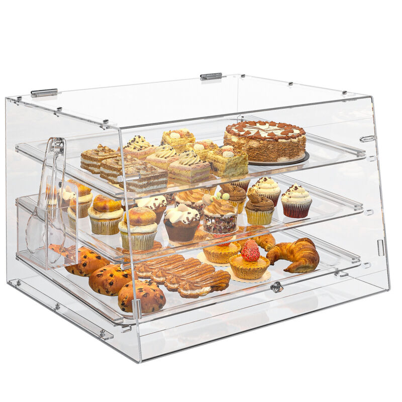 3 Tray Pastry Display Case Bakery Display Case Acrylic Countertop