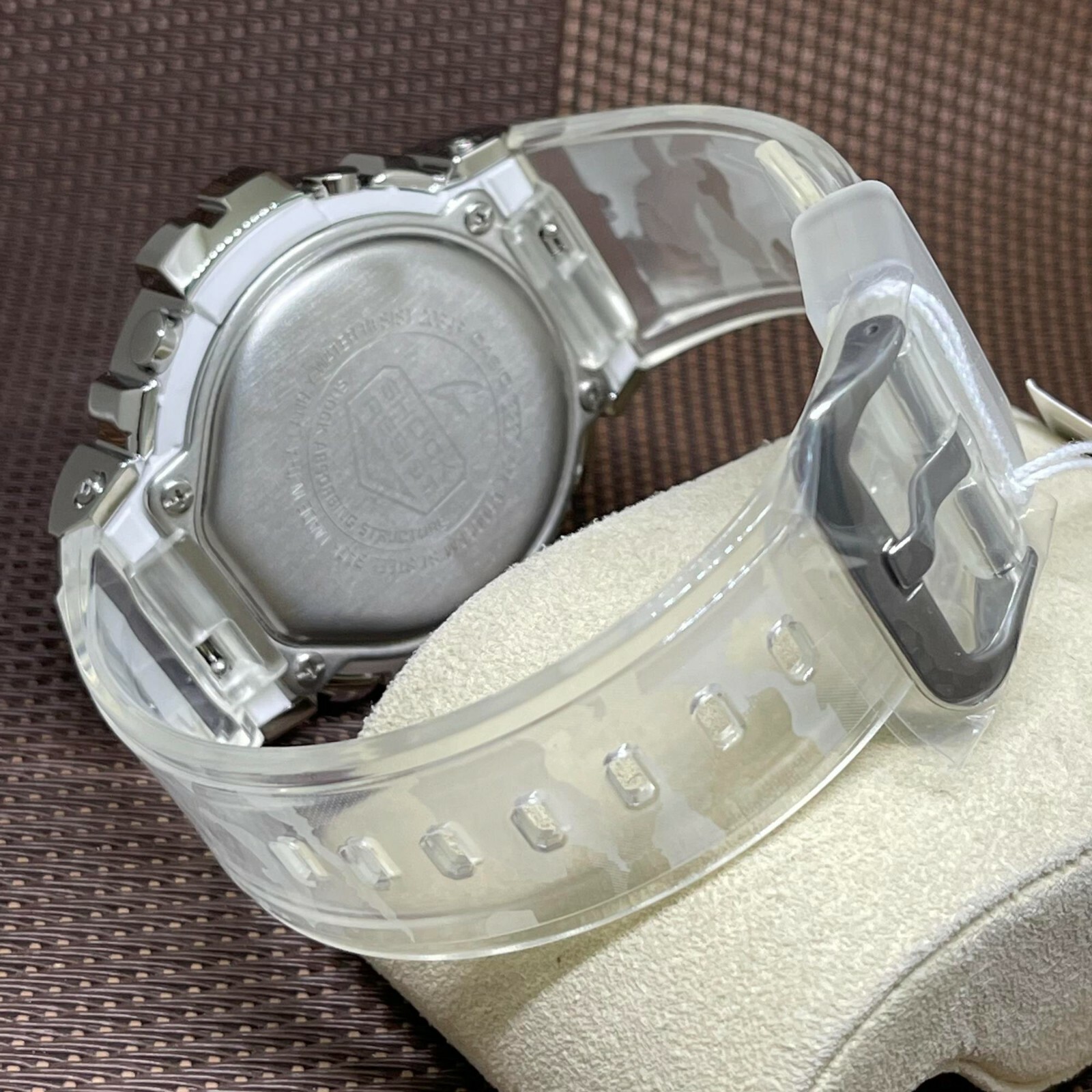 Pre-owned Casio G-shock Gm-6900scm-1d Camouflage Pattern Semi-transparent Band Men's Watch