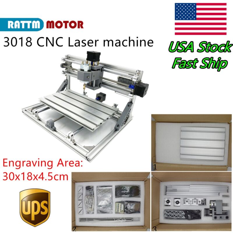 【In US】CNC 3018 Desktop Engraving Laser Machine DIY GRBL Pcb Wood Milling Router