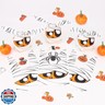 Semato 50 Pcs Halloween Treat Bags, Halloween Goodie Bags White Trick or Treat Gift Plastic Bulk Candy Bag for Kids Party Favors