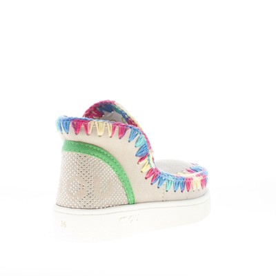 MOU MOU DAMEN SCHUHE BEIGE (CHALK) SUEDE SUMMER ESKIMO SNEAKER STIEFELETTEN