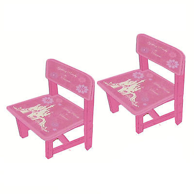 Pair of Disney Princess Enchanted Tales Wooden Chairs Kids Children Toddlers