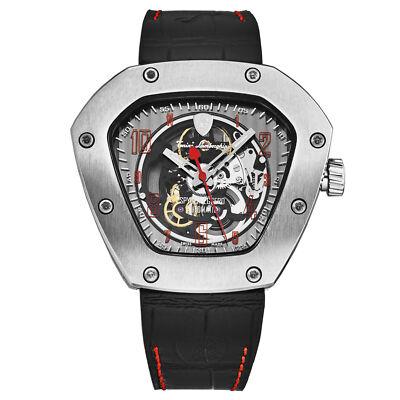 Pre-owned Tonino Lamborghini Men's 'spyderleggero' Skeleton Dial Automatic Watch Tlf-t06-2