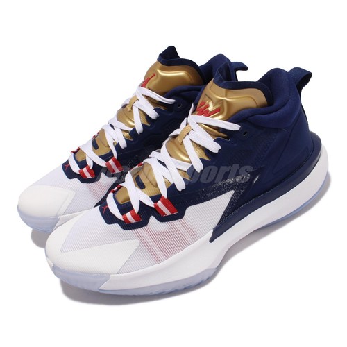 

Мужские баскетбольные кроссовки Nike Jordan Zion PF 1 USA Williamson Blue Red White DA3129-401, Белый, Jordan Zion Pf 1