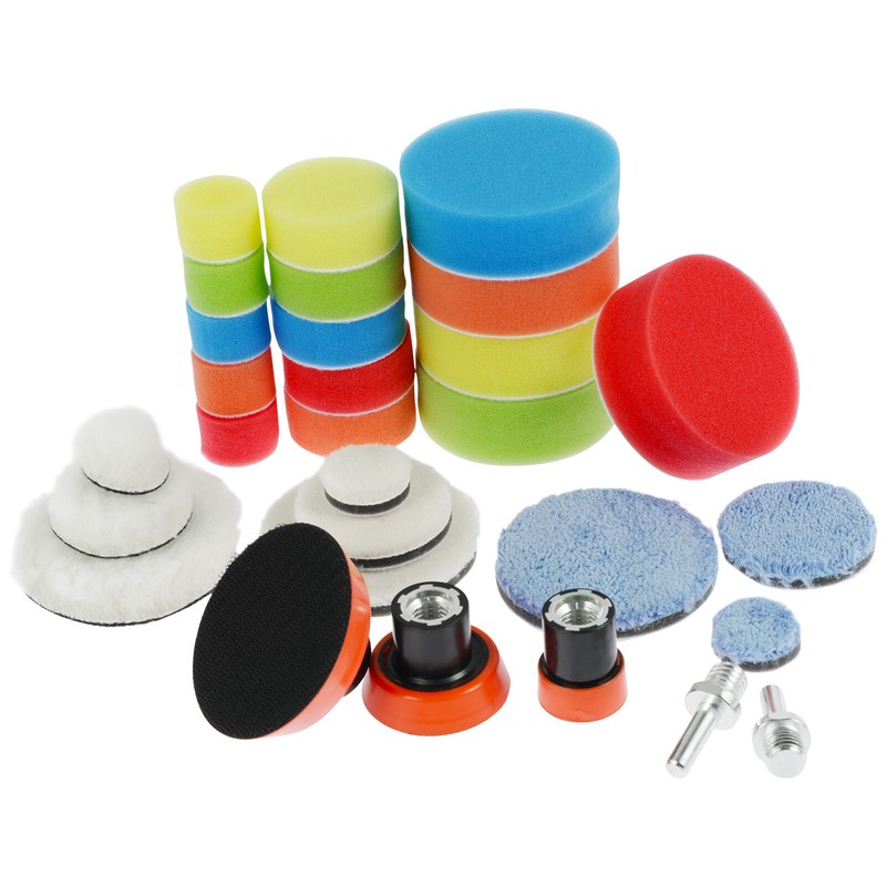 29pcs Car Buffing Pads Polishing Sponge Set Waxing Foam Polisher Kit for Drill