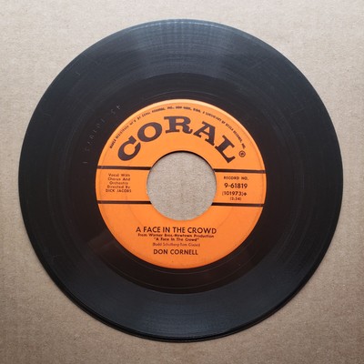 Don Cornell - A Face In The Crowd; Mama Guitar - Vinyl 45 RPM