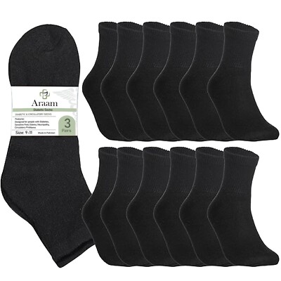3-12 Pairs Diabetic Circulatory Ankle Health Socks Cotton Men Women 9-11 10-13