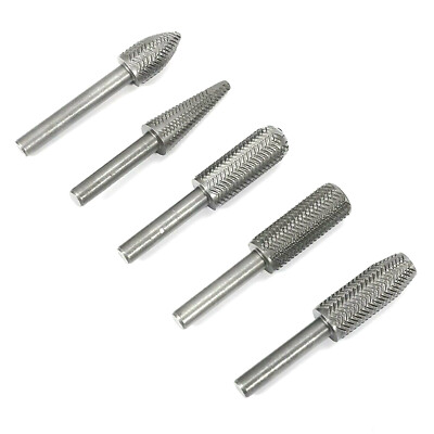 5pcs Metal Cutter Drill Bits Rotary Bits Rasp For Steel Grinding Carving Durable
