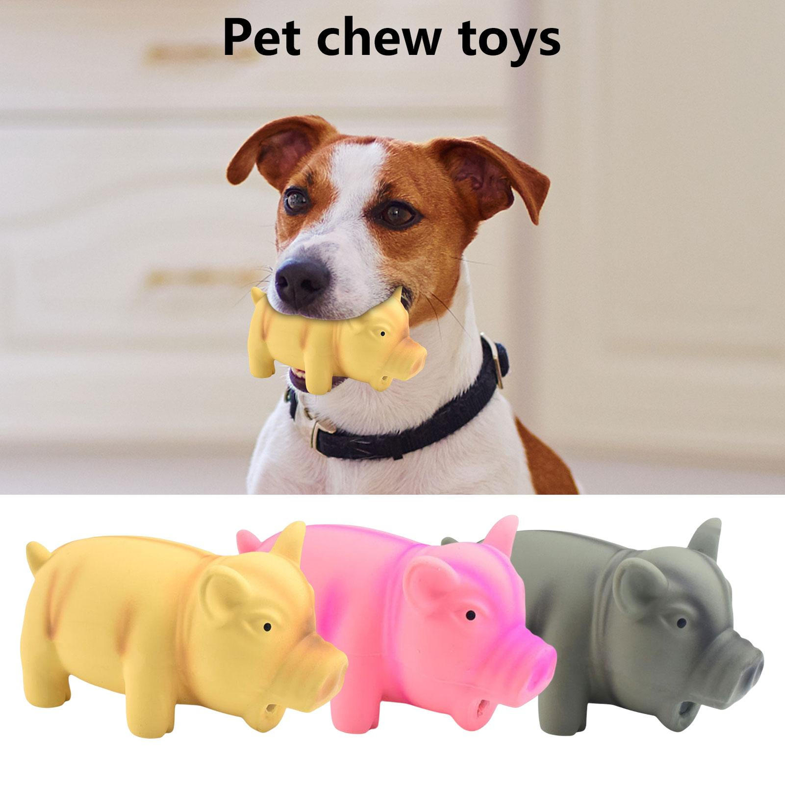 Grunting Pig Toy Durable Rubber Pig Squeaker Dog Chew Toy