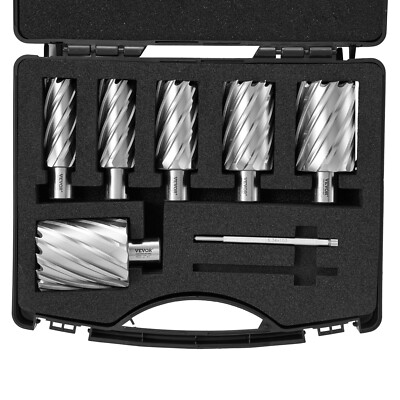 VEVOR Annular Cutter Set HSS Magnetic Drill Bits 6 PCS Weldon Shank 2'' Depth