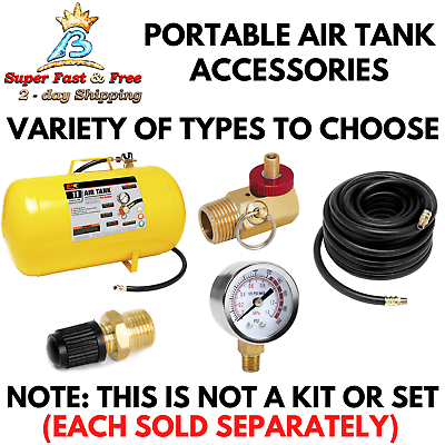 Air Tank Accessories Valve Hose Tire Chuck Portable Gauge Manifold Multiple Type