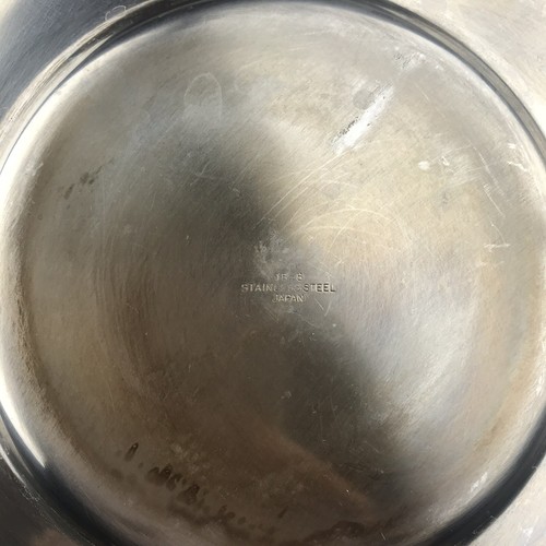 VTG Stainless Steel Fondue Pot Wood Handle Mid Century 60s Serving Made In Japan