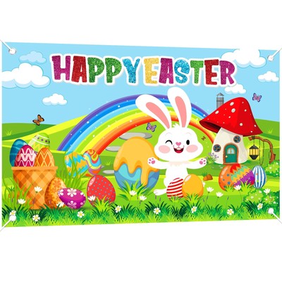 Happy Easter Banner Backdrop Easter Decorations Photo Background Reusable Bac...