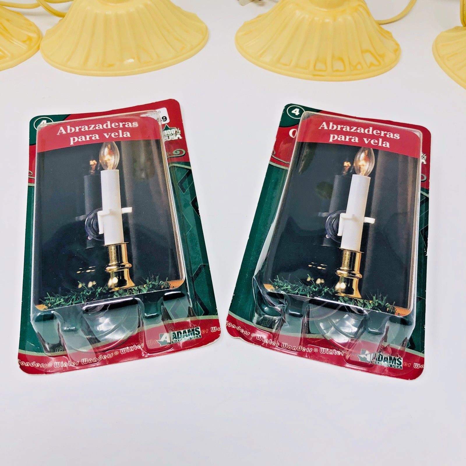 Vintage Christmas Electric Window Candles Lot 8 and Candle Window Clamps