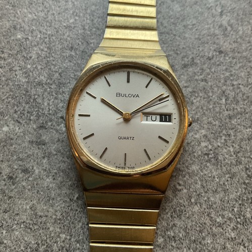 Bulova Men's Gold Tone Swiss Made Quartz Calendar Watch P2 7148 Bin Z | eBay Bulova Men's Gold Tone Swiss Made Quartz Calendar Watch P2 7148 Bin Z | eBay