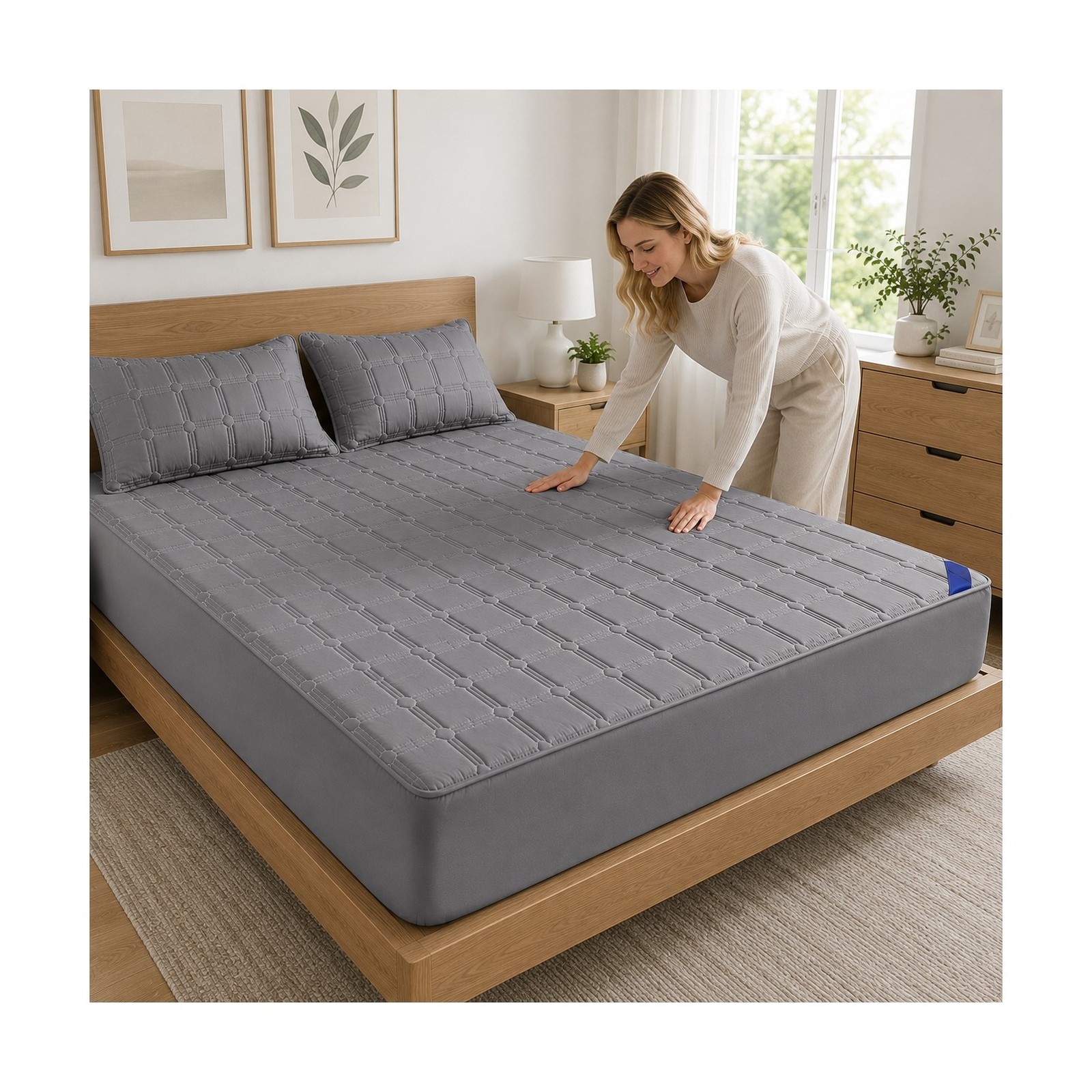 SOGA Grey 183cm Wide Mattress Cover with Pillow Cover - Product image 6