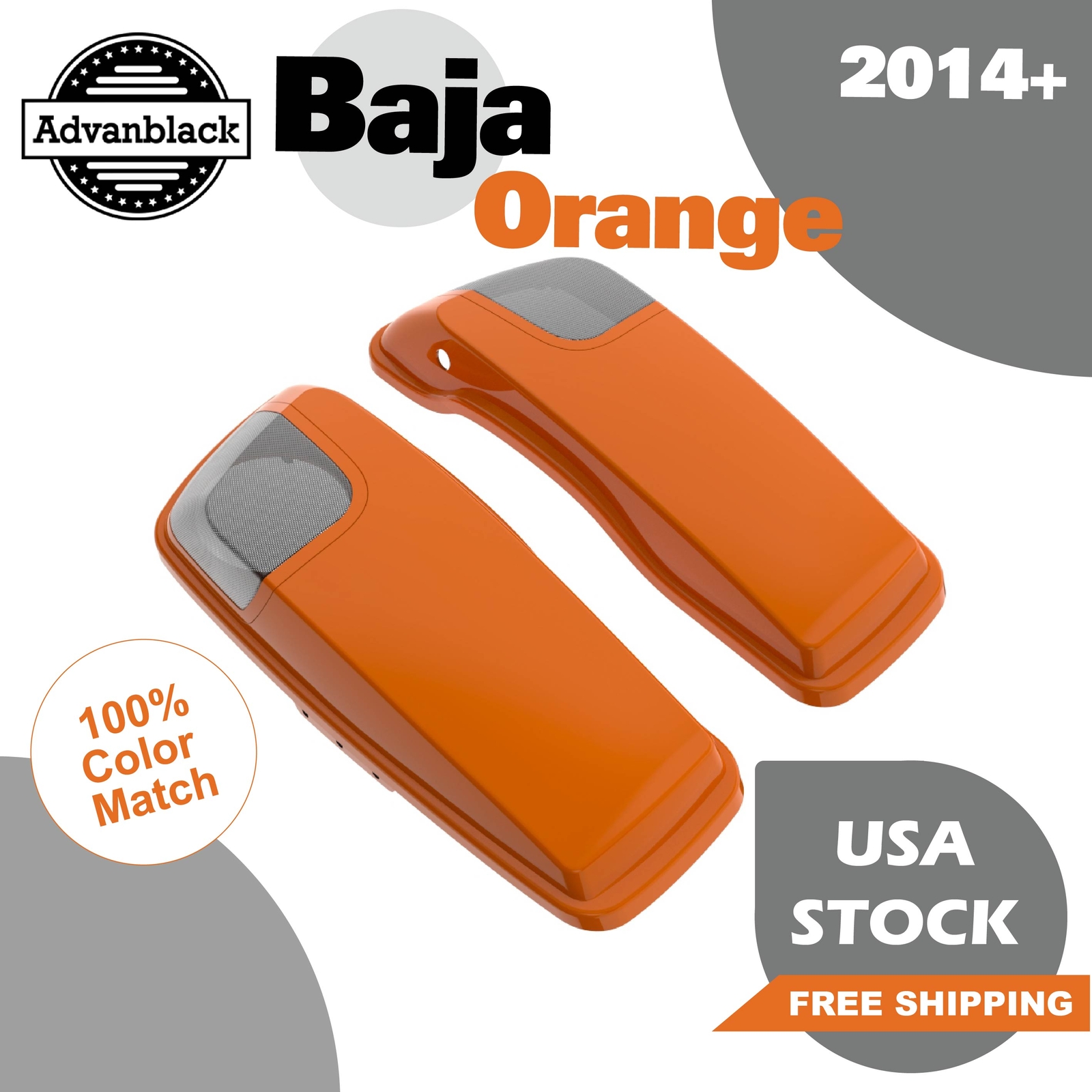 【未使用品】NEIGHBORHOOD LFE OD-CAN COVER Baja Orange 5x7 inch Saddlebag Speaker Lids Audio Cover Fits