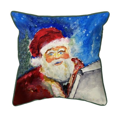 Betsy Drake Santa's List Large Indoor Outdoor Pillow 18x18