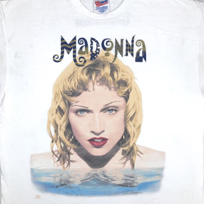 vintage 90s MADONNA THE GIRLIE SHOW CONCERT T-Shirt LARGE erotica ... 90's MADONNA \