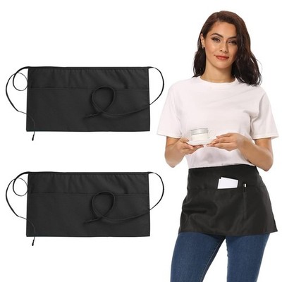 MytaYt 2 Pezzi Grembiule Nero Cameriere Corto Grembiule Grembiule Cucina Uomo 