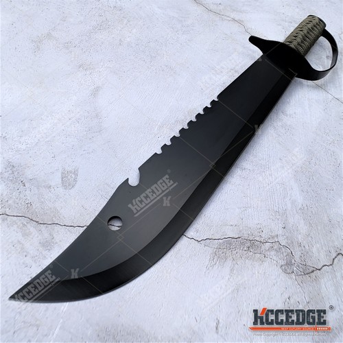 19.5" CHOPPING MACHETE FULL TANG FIXED BLADE SWORD TACTICAL MACHETE WITH GUARD