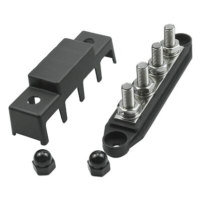 4-Column Distribution Block Busbar Screw Terminals with lid 250 AMP Rating