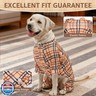 SCENEREAL Dog Pajamas for Small Medium Large Dogs Girl Boy, Classic Plaid Pet Clothes Sweater Puppy Winter Coat, Soft Doggie Onesie Jammies Cat Pjs Outfits, Beige S