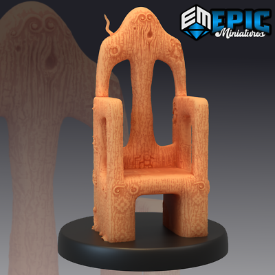 PROP WOODEN  THRONE, Dungeons and Dragons Scatter Props Miniatures