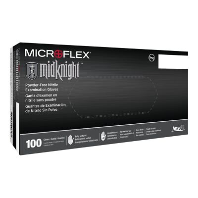 Microflex MidKnight Exam Glove, 2X-Large, Black (Sold as BX/1)