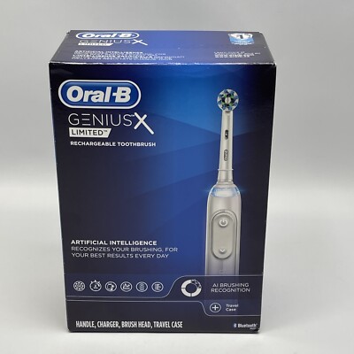 Oral-B GENIUSX Limited AI Rechargeable Electric Toothbrush App Tracking White