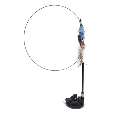 Cat Simulation Bird Interactive Toy Funny Feather Bird Cat Stick Toy with Base