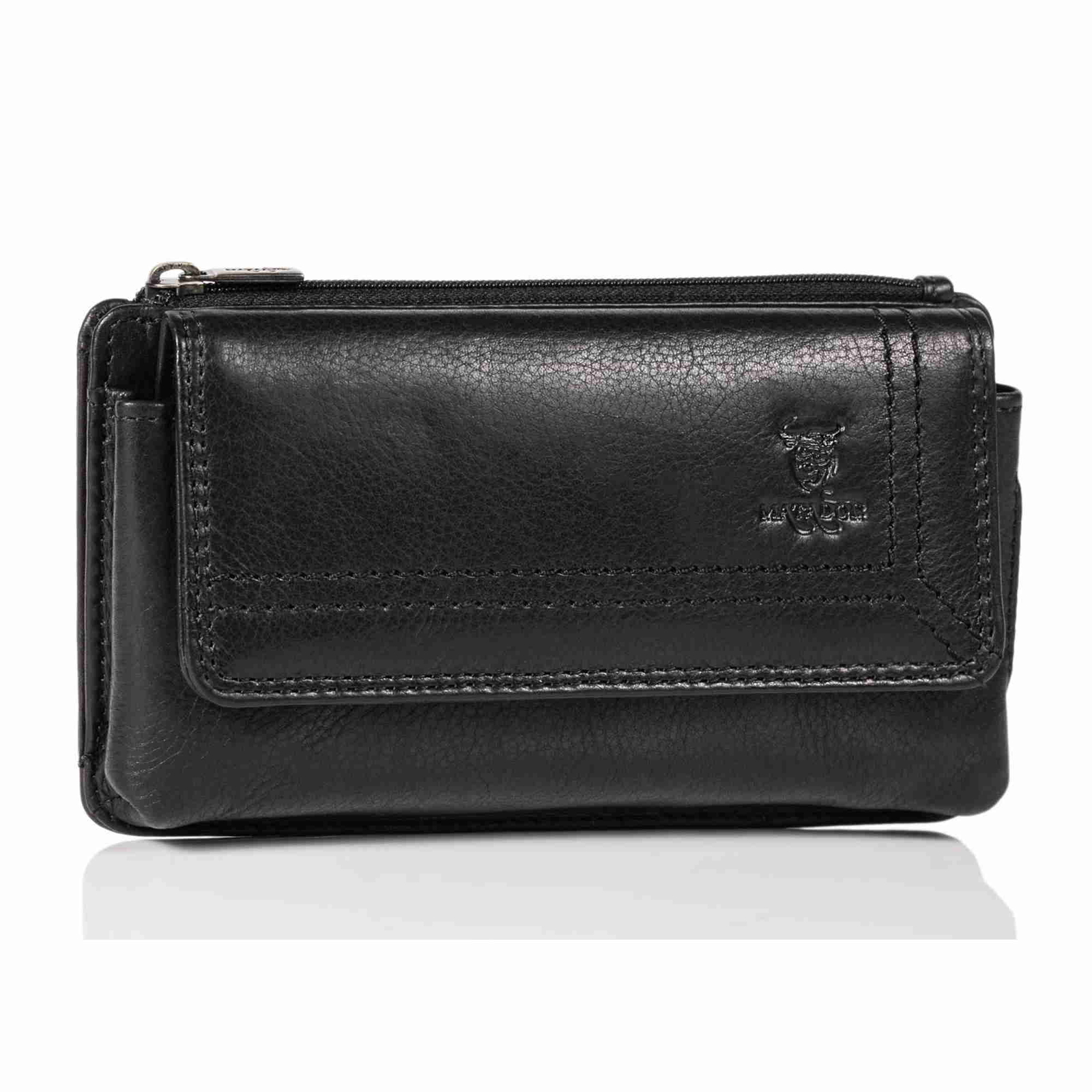 MATADOR Leder Universal Handytasche Gürteltasche 6.9 Zoll + Geschenk-Box Schwarz