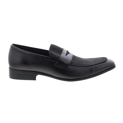 

Carrucci Denim Leather Loafer KS2240-12CC Мужские черные лоферы Penny Shoes, Черный, Carrucci Denim Leather Loafer