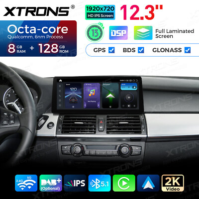 12.3'' Android 13 8-Core 8+128GB Car Stereo GPS WIFI For BMW X5 E70 X6 E71 CIC