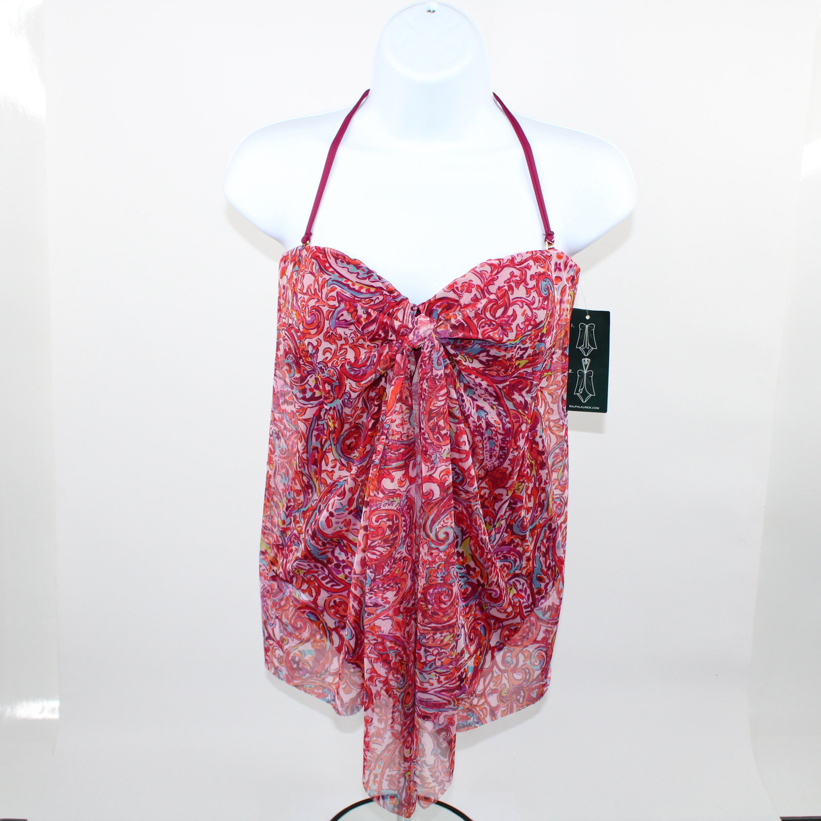 LAUREN Ralph Lauren Flyaway Paisley Bandeau Tummy Control