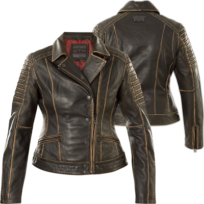 Pre-owned Affliction Leather True Destiny Women's Jacket Black Biker Mma