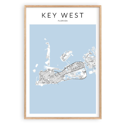 Key West Florida Map Print, Florida Poster, Florida Gift, Florida Home