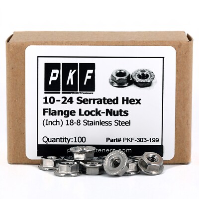 Serrated Flange Hex Nuts Stainless Steel -Select Size | Quantity:100
