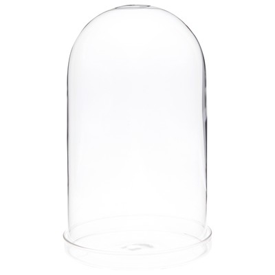 Plymor 4.5'' x 8'' Glass Display Dome Cloche (Clear Glass Tray Base), Pack of 2