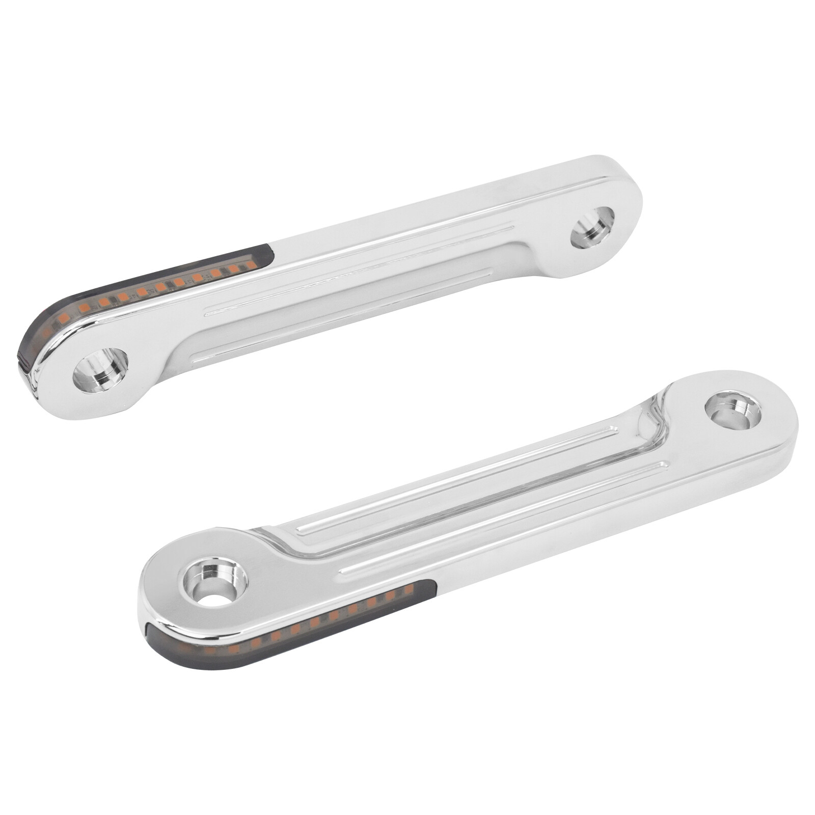 Chrome LED Flush Fork Turn Signal Side Light For Harley Road King Glide 98-2024