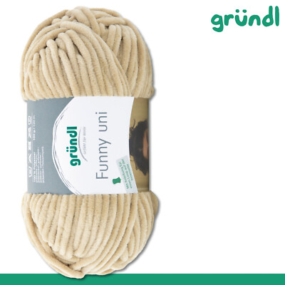 Gründl 100 g Funny Uni Chenillegarn Kuschelgarn Kindermode Polyester 25 Farben