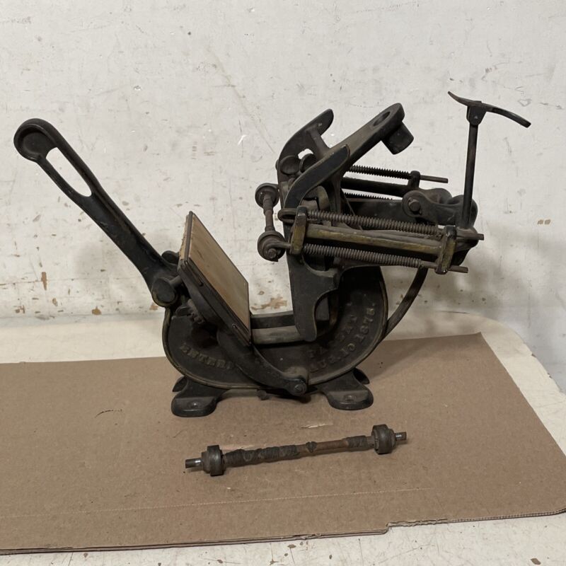 Antique J. Cook Meriden CT Enterprise 1875 Patent Printing Press Parts