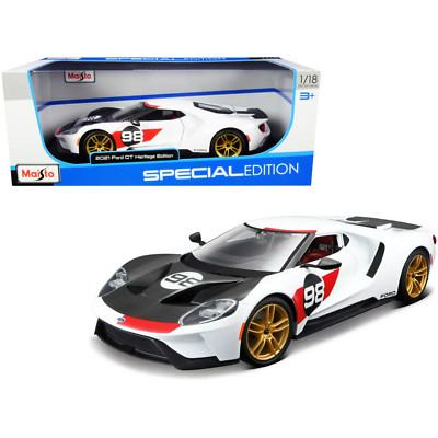 Maisto 1:18 Ford GT Heritage 2021 #98 White Special Edition 31390 Diecast Model 