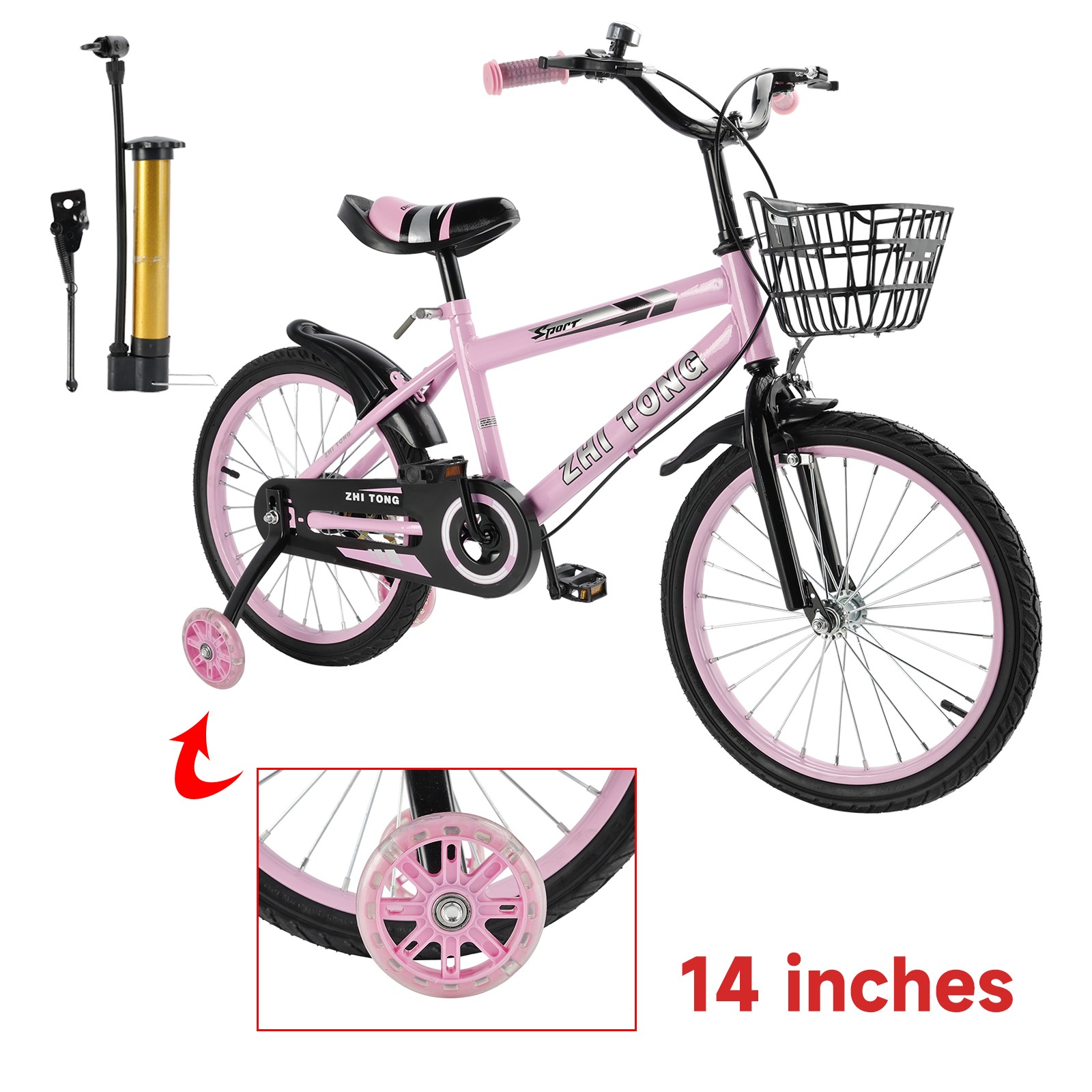 14 inches Kid's Bike Child Bicycle Adjustable Seat with