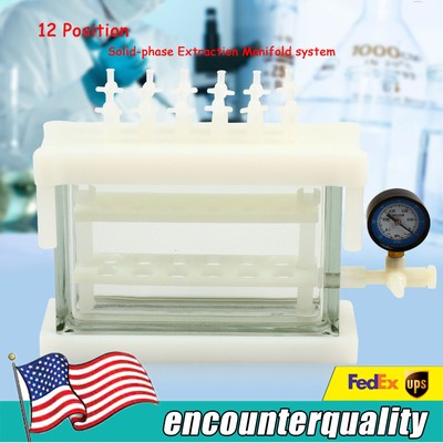 12 Position solid phase extraction vacuum SPE manifold e For Lab areas USA