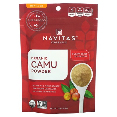 Navitas Organics Organic Camu Powder 3 унции 85 г B Corp, без бисфенола-А, без глютена,