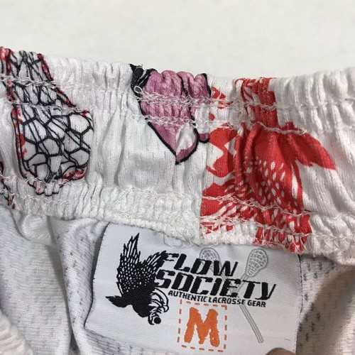 Flow Society Lacrosse Mens Sushi Rolls Mesh Shorts White Multicolor Sz M