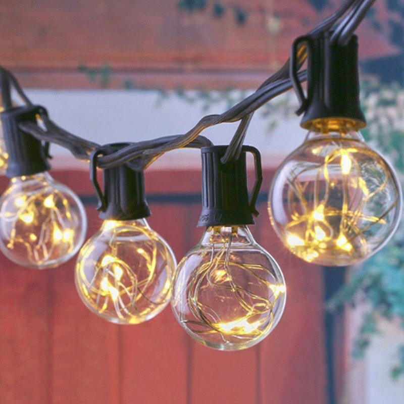 Lichterkette 25er Birnen Glühbirnen Wasserdich Außen/Innen Biergarten Deko DHL